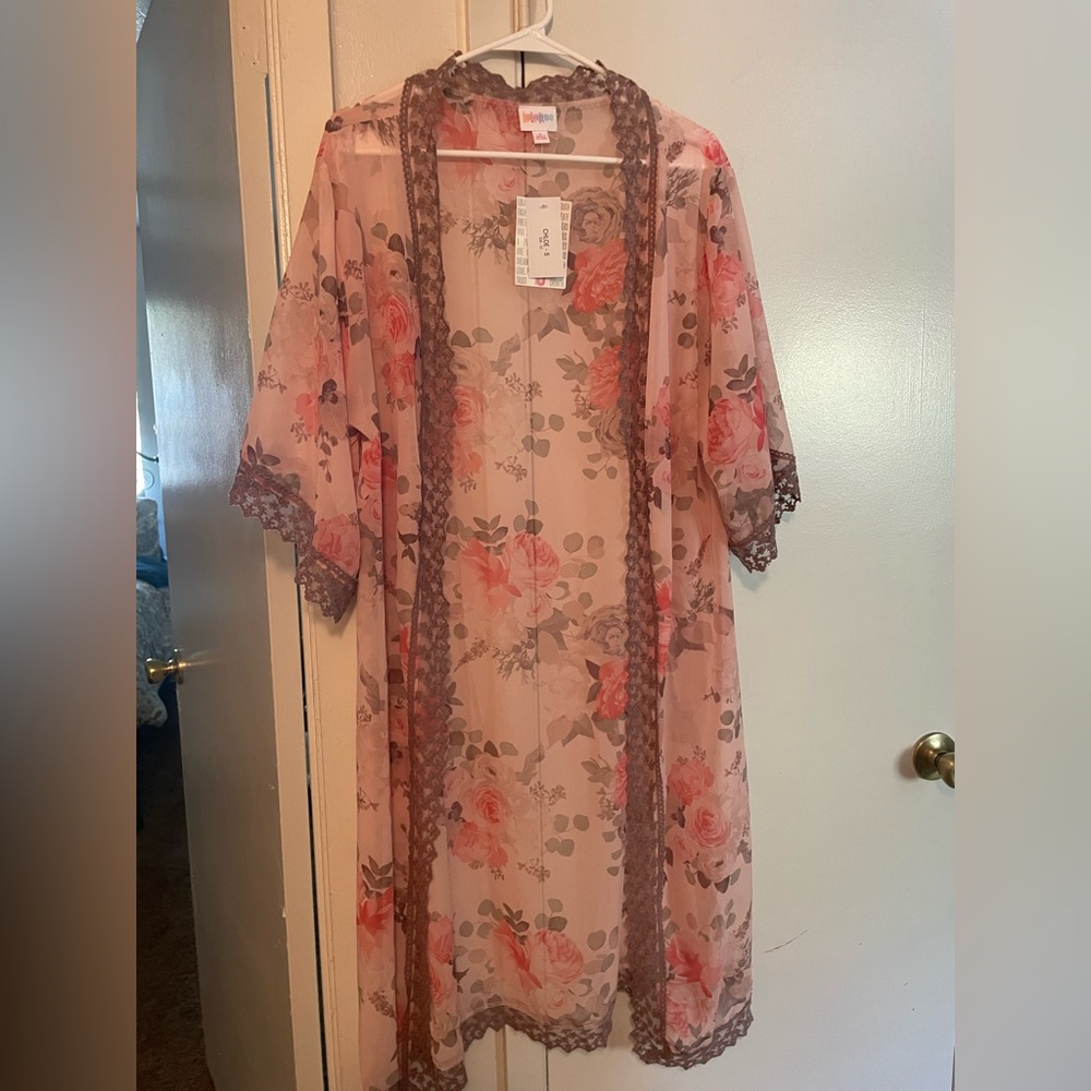 LuLaRoe sheer flowered overlay